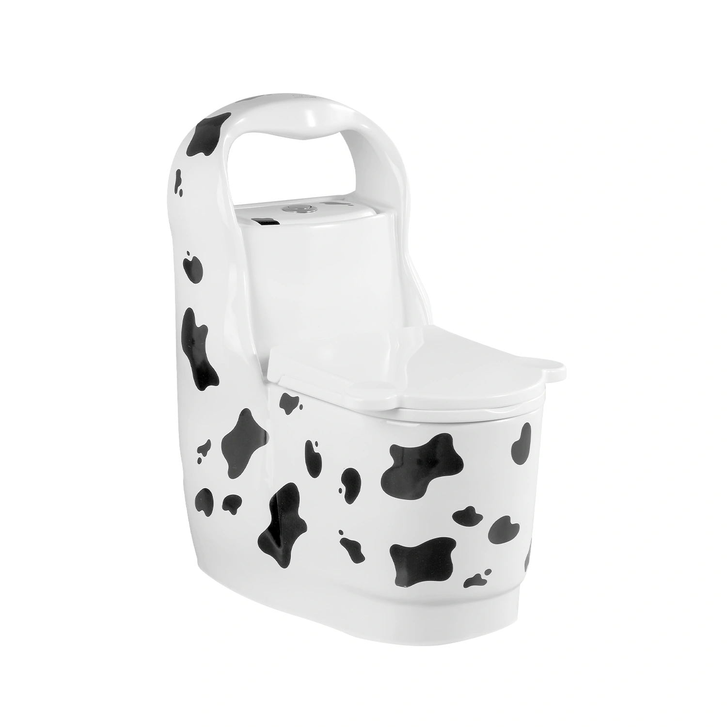 cute cow children toilet in black and white color WA-9000-C, kids one-piece toilet made by meilong ceramics company